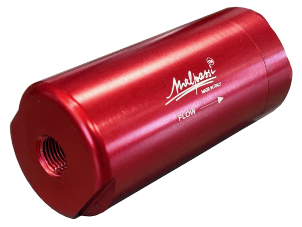 Malpassi Kraftstofffilter 1/8" NPT Anschlüsse rot